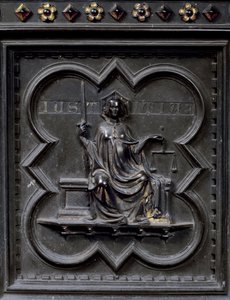 Sprawiedliwość, panel G drzwi południowych baptysterium San Giovanni, 1336 (brąz)